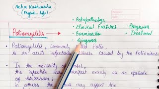 Poliomyelitis  aetiopatologyclinical featureexaminationdiagnosistreatment [upl. by Finlay]