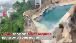 Lluvias de ‘John’ afectan Acapulco por tercer día consecutivo [upl. by Relyc901]