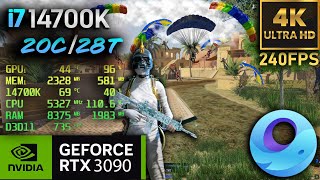 Insane Performance Playing PUBG MOBILE New Mode on Beast 14th GEN Core i7 14700K RTX 3090240FPS [upl. by Enyamert]