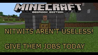 Employing Nitwits  Minecraft Bedrock WORKING 118 [upl. by Phillis897]