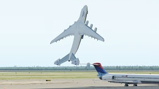 Worlds Biggest Plane Antonov AN225 Incredible Vertical Take Off XP11 [upl. by Aicilyhp]