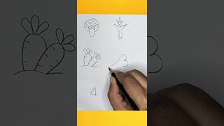 Very Easy Vegetables Drawing drawing art numberdrawing easydrawing painting shorts [upl. by Trebeh]