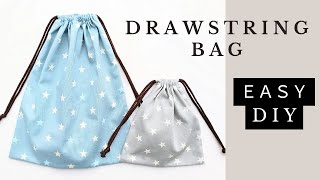 How to make a drawstring bag with french seamsEasy drawstring bag Easy Sewing Tutorial [upl. by Athal]