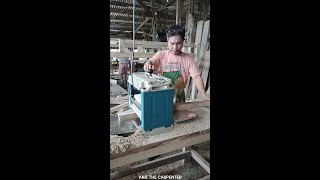 Thickness Planer Basic Wood I Using a Makita Surface Thickness Woodwork Machine I Akie The Carpenter [upl. by Yenwat]