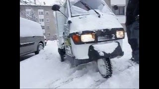 Piaggio Ape 50 in the snow [upl. by Yneffit]