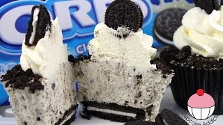 OREO Cheesecake Cupcakes Cookies amp Cream Cheese Cake Recipe by Cupcake Addiction [upl. by Virge]