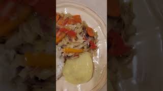 Vegetables and Saltfish Yellow Yam and Rice [upl. by Alia]