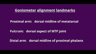 Range of Motion Measurement Toes Metatarsophalanageal MTP Extension [upl. by Kristy]