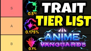 Trait Tier List  Anime Vanguards [upl. by Nnanerak127]