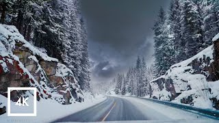 Relaxing Snowy Drive in Norway  Olden to Geirangerfjord Driving Sounds for Sleep and Study ASMR [upl. by Yv]