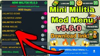 Mini Militia Mod Menu Apk v560  Mini Militia Hack Mod Download Link  Mini Militia Mod [upl. by Jaynell331]