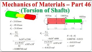 Mechanics of Materials  Part 46 Torque transmitted in a stepped shaft  BME301 [upl. by Anerbes]