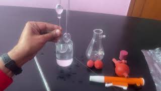 how to use glass Ostwald viscometer two limb for viscosity tutorial  biotechnology [upl. by Annaira]