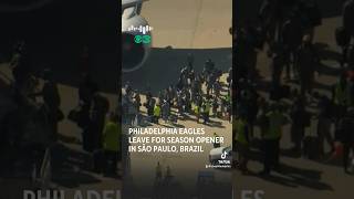 Philadelphia Eagles board plane to Brazil for season opener against Green Pay Packers [upl. by Cristy]