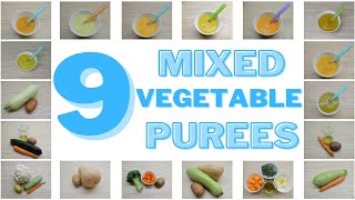 9 Mixed Vegetable Puree Recipes For Babies  Vegetable Combinations For Babies [upl. by Spratt]