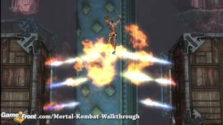 Mortal Kombat  Stage Fatality  Kratos  Sheeva [upl. by Gratianna788]