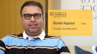 A career in Strategy Consulting with an MBA from Cambridge  Romit Kapoor India [upl. by Dorkas731]