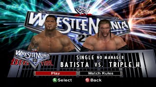 WWE SmackDown vs RAW 2007  Batista vs Triple H [upl. by Ahsekad]