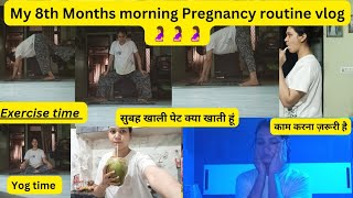 My 8 7 dayMonths Pregnancy Morning Routine🤰🏻What I eat in Day During Pregnancy pregnancy yt [upl. by Lindblad]