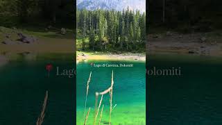 Lago di Carezza Dolomiti nature mountains forest beautyofnature [upl. by Ahseinod]