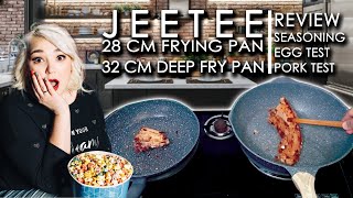 Jeetee Frying Pan Review 🤔 Will it stick  28 cm frying pan x 32 cm deep fry pan [upl. by Natsuj]