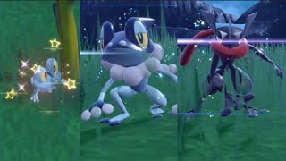 Get Wild Shiny Froakie amp Greninja Evolution  Pokémon Scarlet and Violet The Indigo Disk DLC [upl. by Nerehs]