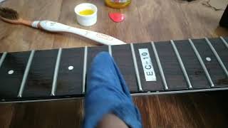 Guitar Fretboard Cleaning amp Conditioning using Linseed Oil [upl. by Remle274]