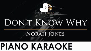 Norah Jones  Dont Know Why  Piano Karaoke Instrumental Cover with Lyrics [upl. by Dutch]