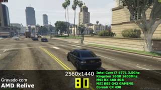 GTA V  I7 4771  16GB  RX 480 4GB  1080p1440p2160p 4K [upl. by Esyla64]