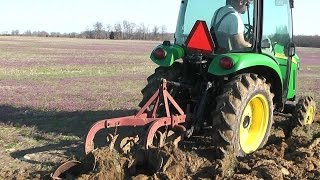 50 John Deere 3320 3033R Plowing with 212 Ferguson Plow [upl. by Airehs280]