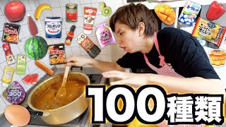 カレーに100種類の食べ物を隠し味にブチ込んで食ってみた [upl. by Ardme]