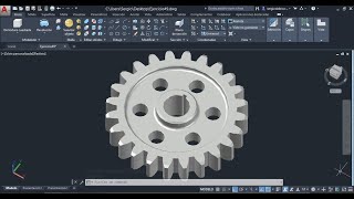 Como dibujar un engranaje en 3D en autocad Calculo y obtención de engranaje [upl. by Nelag]