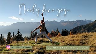 20 Min Energising flow  Beginnersfriendly flow on top of a mountain at Merano 2000 Italy [upl. by Anemaj]