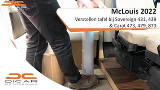 McLouis 2022  Verstellen tafel bij Sovereign 431 439 amp Carat 473 479 873 [upl. by Ahseiat]