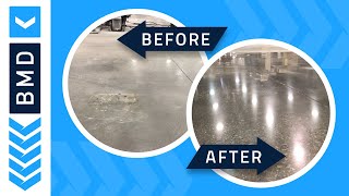 Concrete Floor Polishing Process  Before and After [upl. by Ylreveb]