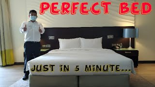 How to make bed  perfect bed making  hotel bed linen luxury bedding [upl. by Nivat]