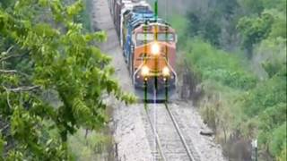 BNSF Detour train HNTWGAL on CN CCampPIC Iowa Division 72710 between MP 7563 [upl. by Orin538]