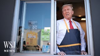 Trump Works McDonald’s Fry Station Stepping up Criticism of Harris  WSJ News [upl. by Myles679]