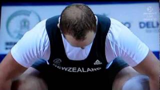 Commonwealth Games Weightlifting 2010  Richie Patterson New Zealand 85kg [upl. by Neilla]