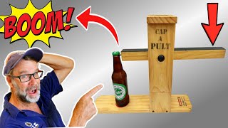 Scrap Wood Project CRAZY Bottle Opener…Catapult Style [upl. by Ettenom]