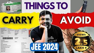 Things to Carry amp Avoid in JEE 2024 Exam Hall  JEE Important Instructions  Harsh Sir VedantuMath [upl. by Arhna507]