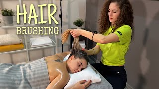 ASMR Hair Brushing and Relaxing Massage with Coconut Oil No talking [upl. by Wyler]