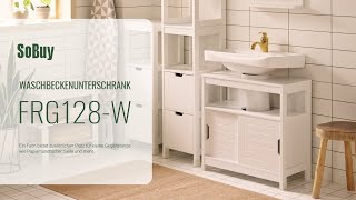 SoBuy Waschbeckenunterschrank丨Untertisch丨Badschrank mit Fußpolster丨Under sink cabinet丨FRG128W [upl. by Maddy79]