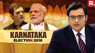 Congress Losing Another Bastion May15WithArnab  Karnataka Election Results 2018 [upl. by Nnyledam]