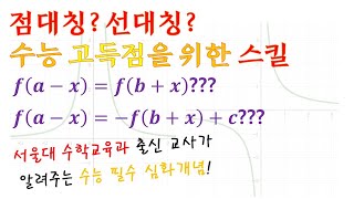 수능대비 심화개념 대칭성3  점대칭함수와 선대칭함수서울대학교 수학교육과 출신 선생님이 알려주는 수능 고득점을 위한 필수 심화 개념 [upl. by Franciscka]