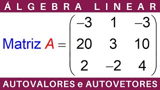 ÁLGEBRA LINEAR ⚛️ AUTOVALORES e AUTOVETORES MATRIZ 3x3 exercícios [upl. by Ymor]