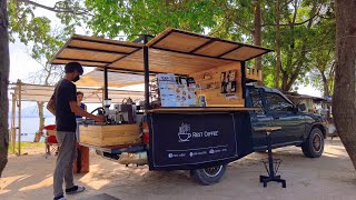 ASMR Cafe Vlog DIY Small Pickup Truck Converted Into Coffee Shop Easy Kopi Street Food Ideas How to [upl. by Fabrice247]