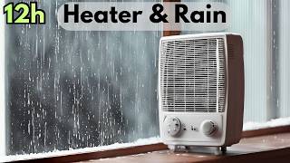 Soothing Heater Fan Sound White Noise mix with Rain Sound to Sleep  Study  Black Screen [upl. by Theodor]