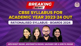 BREAKING NEWS ⚠️ CBSE Syllabus for Academic Year 202324 OUT  Rationalised Syllabus  Boards 2024 [upl. by Chilson]