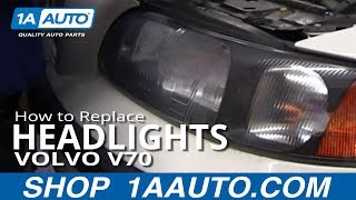 How To Replace Headlights 0104 Volvo V70 [upl. by Cherri]